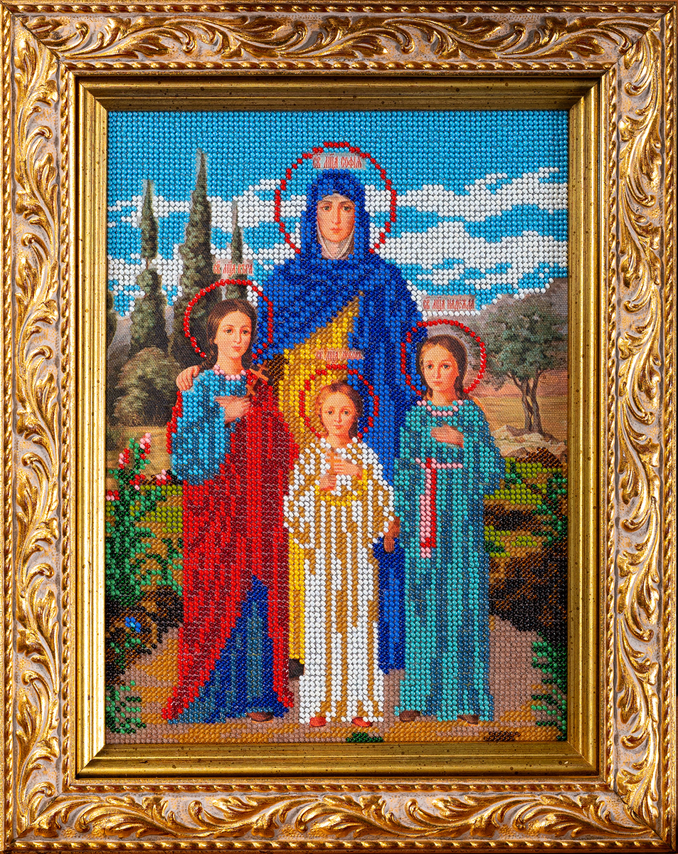 Икона Вера Надежда и любовь и мать Софья вышивка