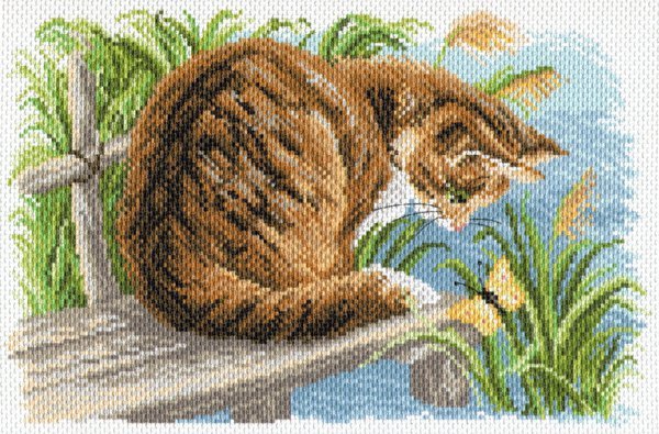 Вышивка с рисунком на канве