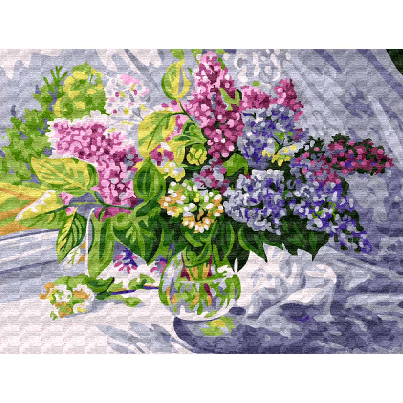 Картины по номерам на холсте 40х50. Картина по номерам "махровая сирень" (15 цветов). Рисование по номерам "букет сирени" 40х50 см b022 1751674. Рисование по номерам на холсте сирень. Картина по номерам сирень в вазе.