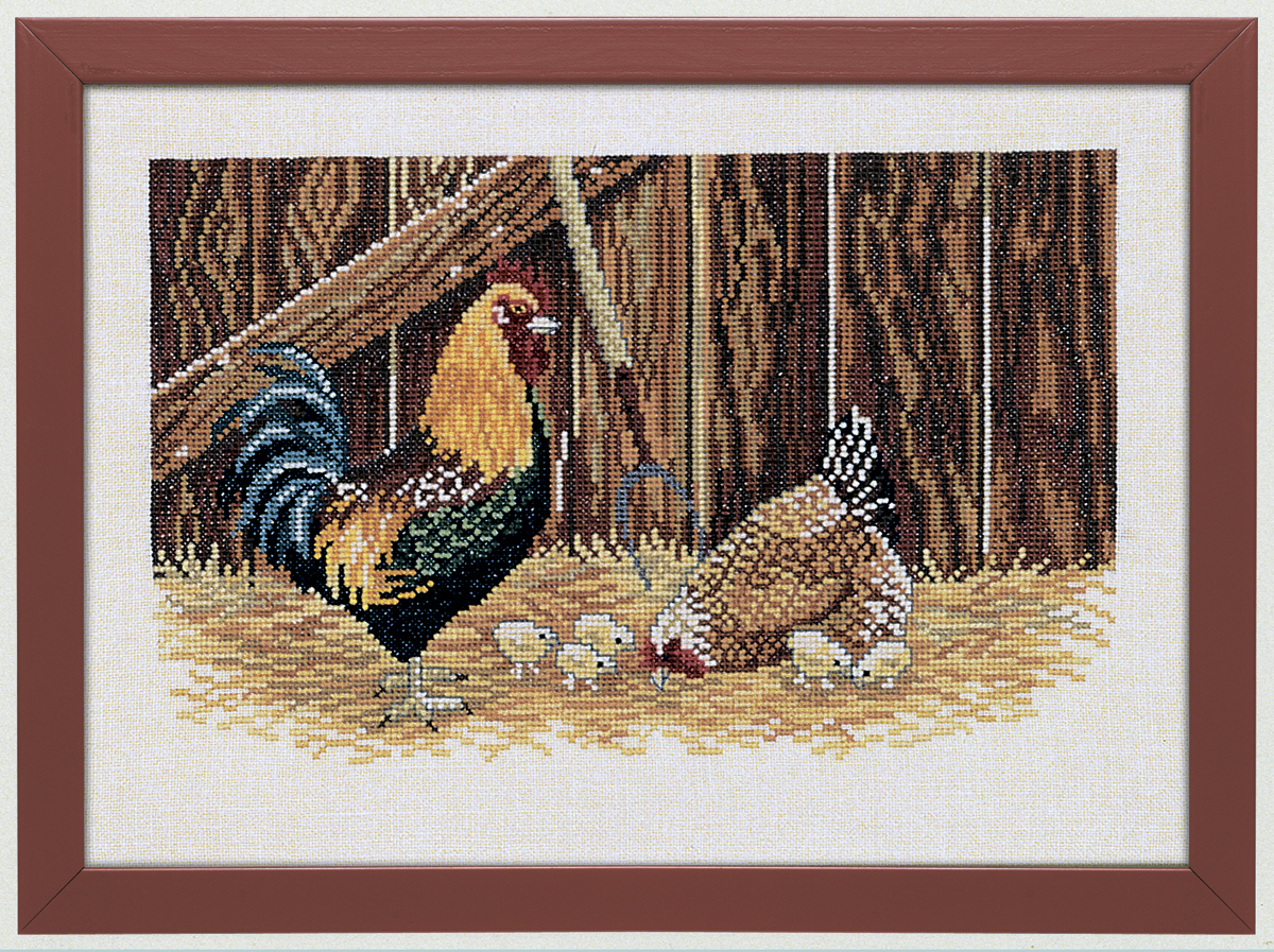 Схема вышивки: Курица с цыплятами