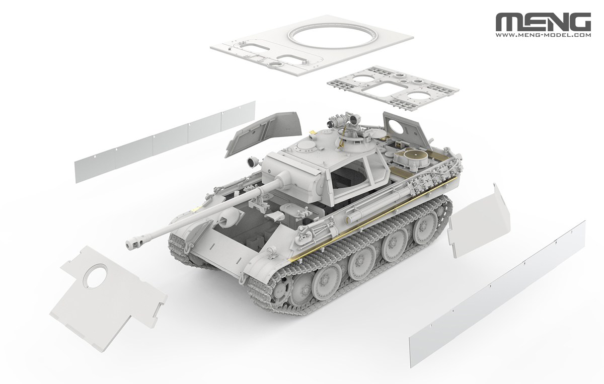 Модель сборная: танк, Sd.Kfz.171 Panther Ausf.G Late w/ FG1250 Active  Infrared Night Vision System 1/35, Meng TS-054 – купить оптом и в розницу  от 4456.0 руб. в в ШвейСклад.