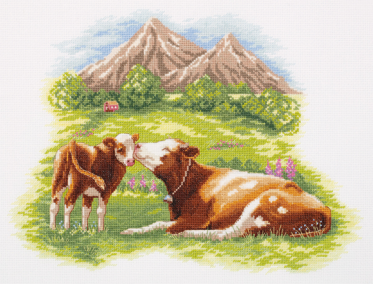 Схема вышивки: Коровы с кружками