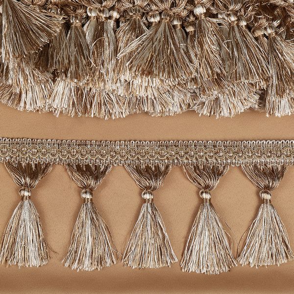 Бахрома отделочная широкая 100.0 мм / 10 метров, цв.6343, цв.молочный+беж