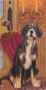 Набор для вышивания нитками Panna, В ожидании прогулки, 20,5х39 см