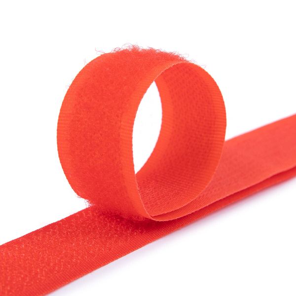 Лента контактная липучка фасовка (велкро) пришивная 20 мм / 5 шт по 25 см, 026 красный, Gamma LG-20, ПАРА (крючок+петля), качество 