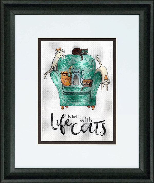 Набор для вышивания нитками Dimensions, Игривые кошки 13х18 см