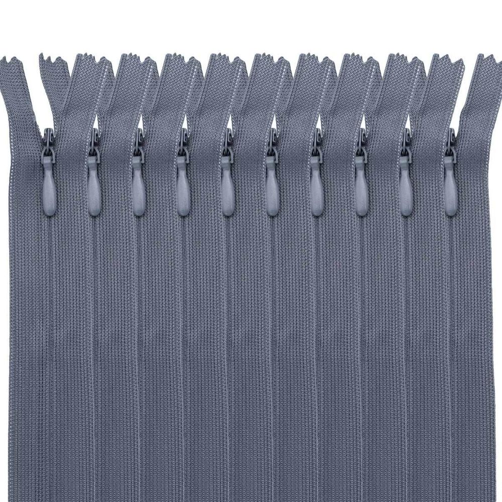 Молния потайная (скрытая) Т3 (3 мм) 1 зам., н/раз., 20 см, серый, 31204 / 20, 10 шт