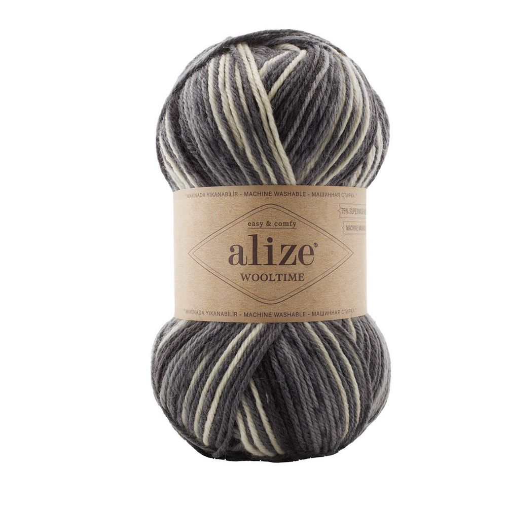 Пряжа Alize (Ализе) Wooltime / уп.5 мот. по 100 г, 200 м, 11016 секционный