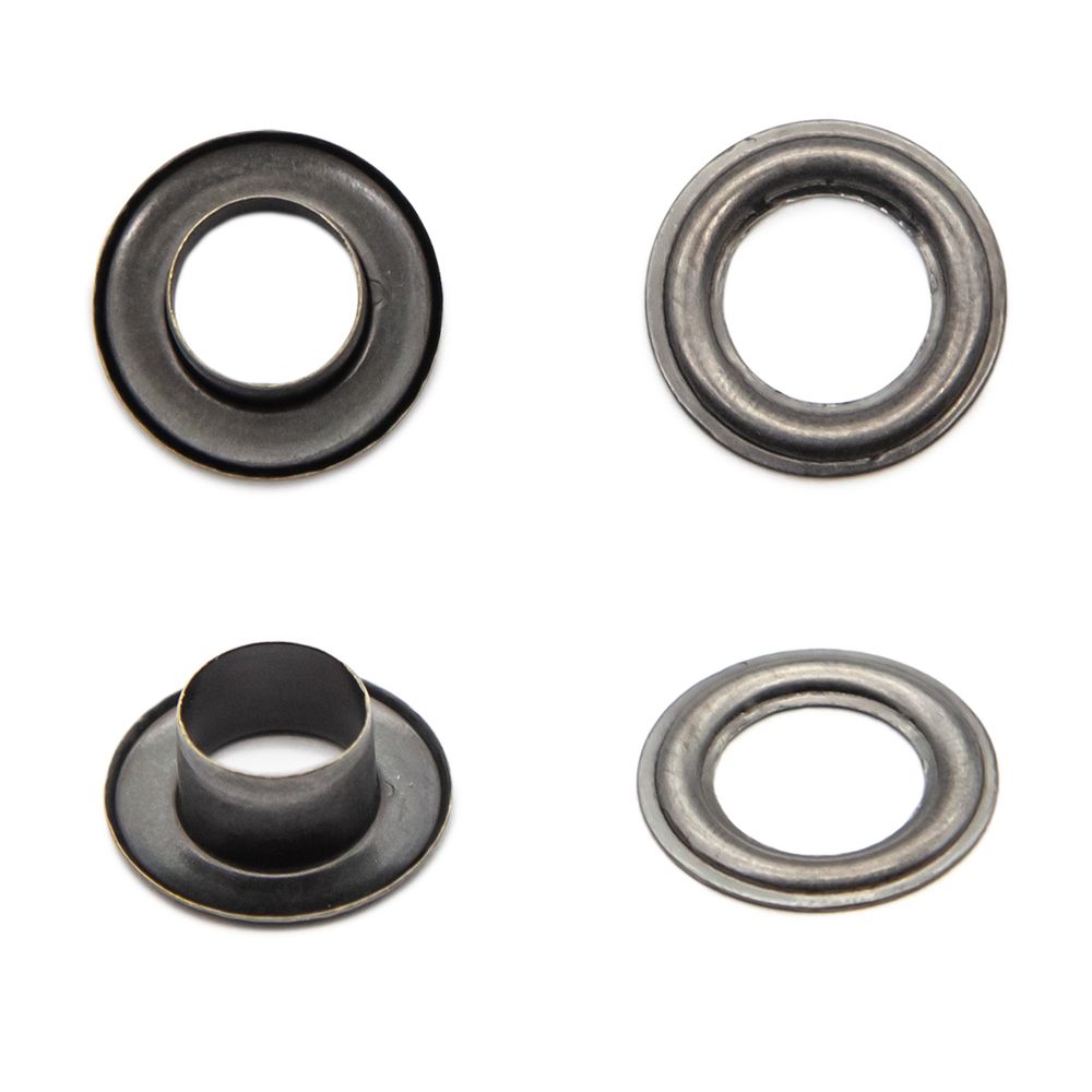 Люверсы металл ⌀_8.0 мм (внутр.), латунь, цв.т.сер. плоский, 50 шт, Protos