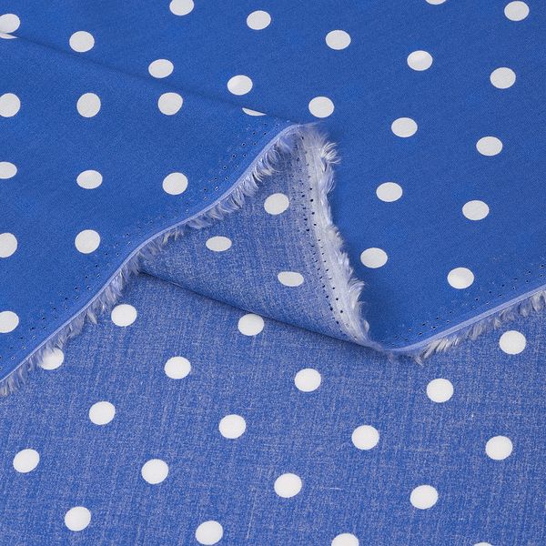 Штапель в горошек 90 г/м², 145 см / 2 метра, TBY.Vidt.03 цв.голубой