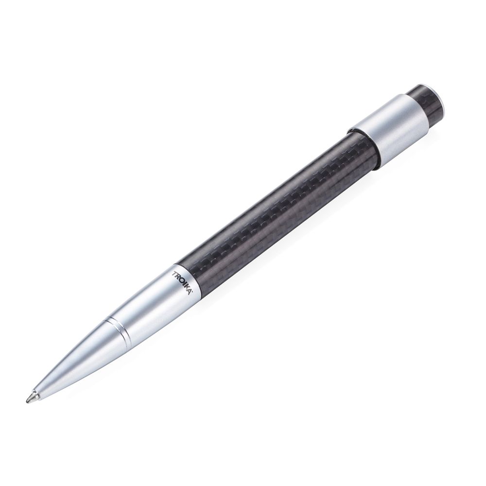 Ручка шариковая Troika с пеналом на магнитной застежке, металл, иск. кожа, 14.8х1.4х1.4 см, серебро