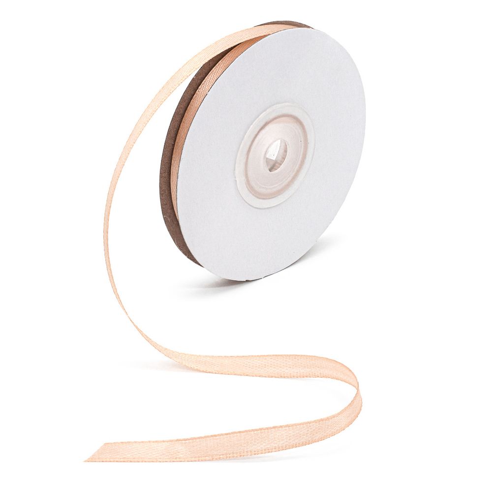 Лента атласная 1-сторонняя 6.0 мм / 22.86±1 метров, 054 золотисто-бежевый, Globus