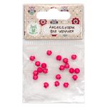 Украшения декоративные пуговицы Мини круглые на ножке, 5мм, уп/20 шт, малиновый