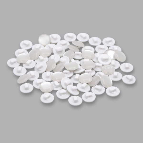 Пуговицы на ножке 22L (14мм), пластик (Wht-01 белый), 72 шт, CR P-45