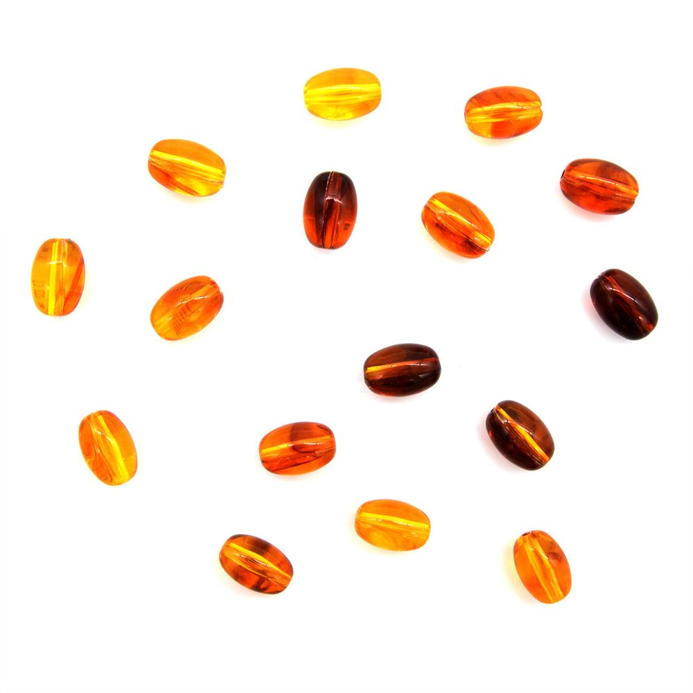 Бусины натуральный камень янтарь 15х7 мм, 20 г, Астра