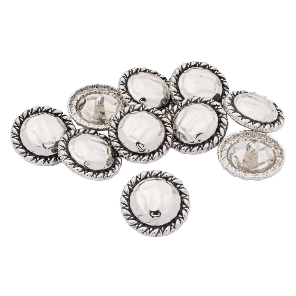Пуговицы на ножке 36L=23 мм, металл, Silver (серебристый), 10 шт, MP01