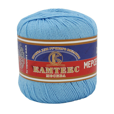 Пряжа Камтекс Мерсеризованный хлопок / уп.10 мот. по 50 г, 200 м, 015 голубой