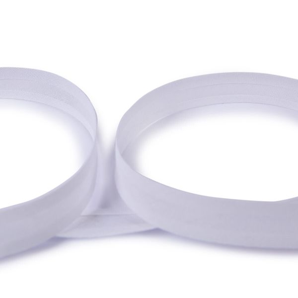 Косая бейка хлопковая 15 мм / 132±1 метра, белый 001, Blitz BKE-15C