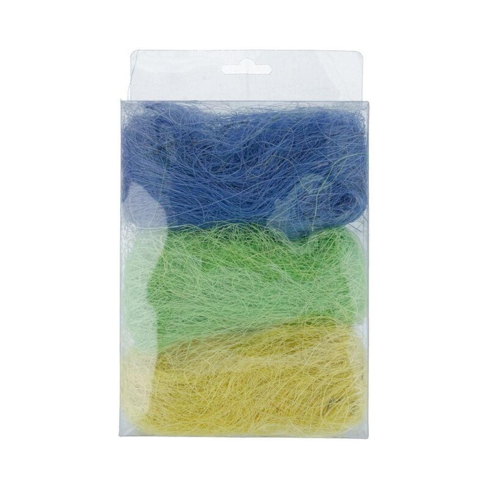 Сизалевое волокно 30 г,±3 г, 10 Св. желтый/св.зеленый/синий, Blumentag BMG-30 MIX