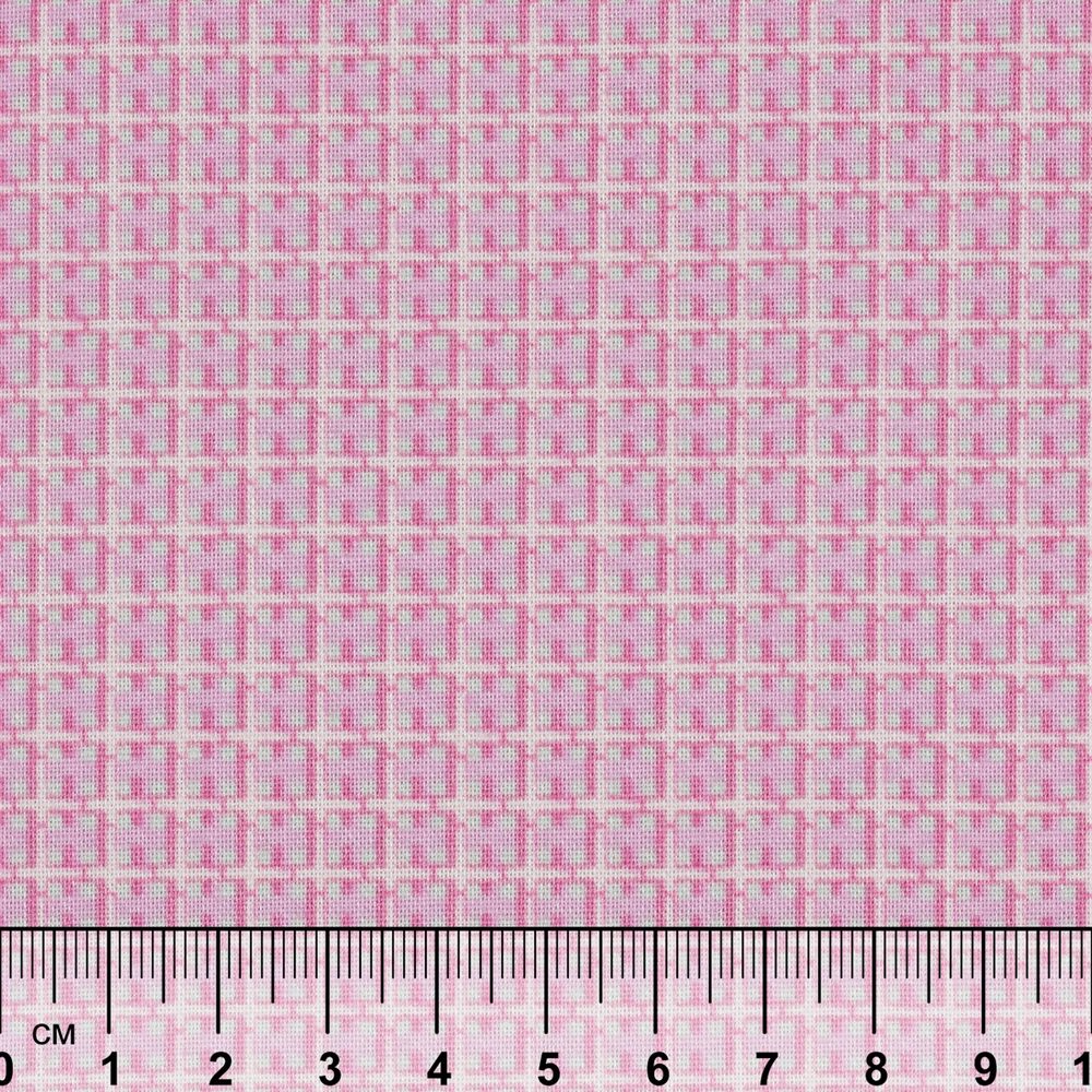 Ткань для пэчворка Peppy Бабушкин сундучок, отрез 50х55 см, 140 г/м², БС-27 клетка я.розовый, Peppy