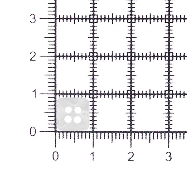 Пуговицы 4 прокола 18L (11мм), квадрат, пластик (White), CB_M-26, 144 шт