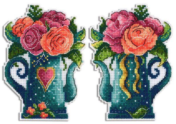 Набор для вышивания нитками МП Студия (Жар-птица), Цветы любви 13х9 см