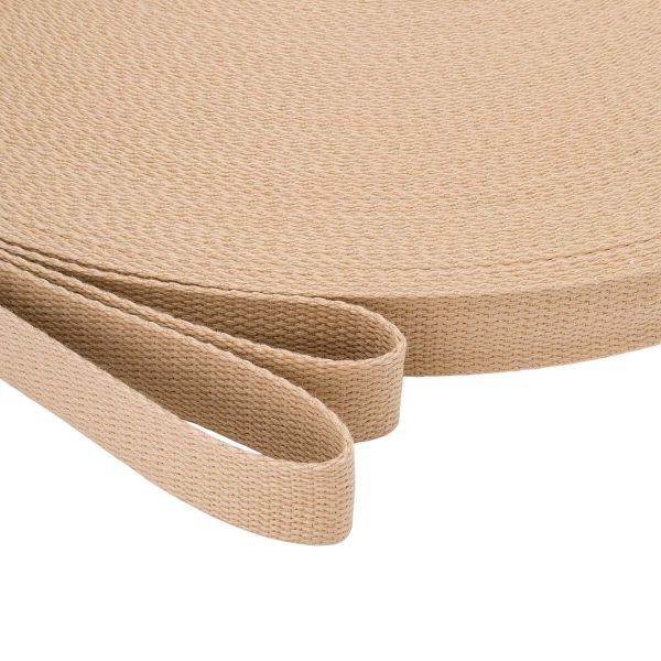 Стропа (ременная лента) 26 мм / 100 метров, [17.55 г/пог.м], матовая, имитация хлопка, 15 св.бежевый, 3Al357