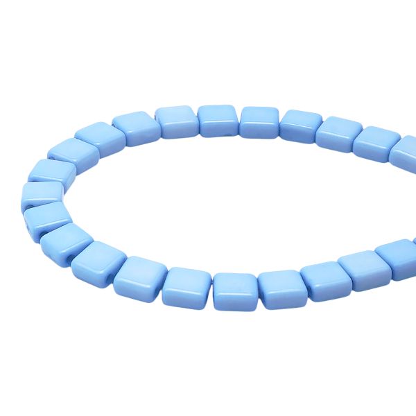 Бусины пластик 6х6х3 мм, 50 г, с двойным отверстием, плоский квадрат, 5 голубой, Astra&Craft 7429