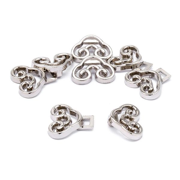 Крючки пришивные декоративные 24х15 мм, серебро (никель), 6 шт