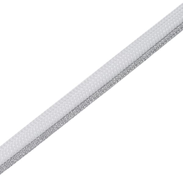 Кант отделочный 12 мм / 50 метров, с люрексом, цв. белый/серебро, 3AR3600