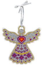 Набор для вышивания нитками МП Студия (Жар-птица), Игрушка из фетра Ангел 11х11 см