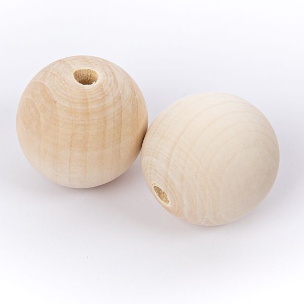 Бусины дерево ⌀40 мм, 20 шт, светлое дерево, Zlatka HWBE-40