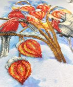 Набор для вышивания бисером Паутинка, Физалис в снегу 28х38 см