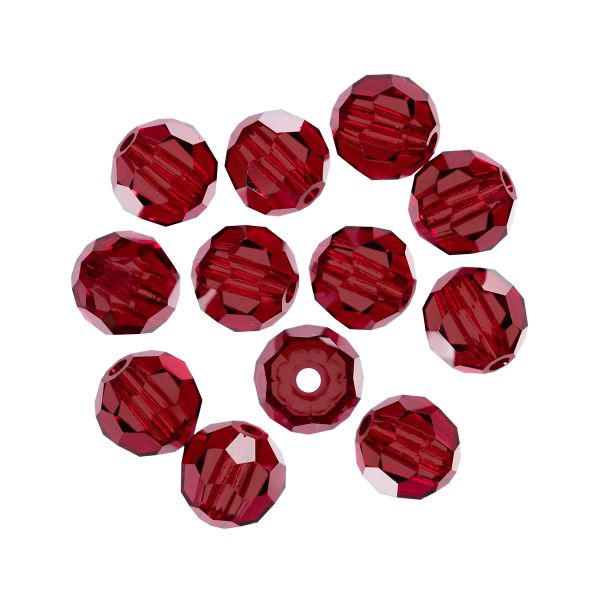 Бусины стекло ⌀6 мм, 12 шт, красный/siam, Preciosa 451-19-602