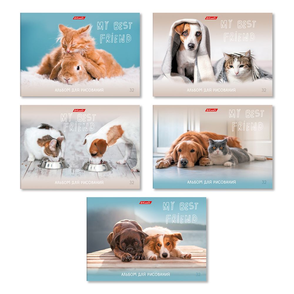 Альбом для рисования, глянц.ламинация, 100 г/м², A4 29х20.5 см, 32 л. на скобе, 5 шт, 000220 Правда милые?, Светоч 32АЛСК4_3_3_9
