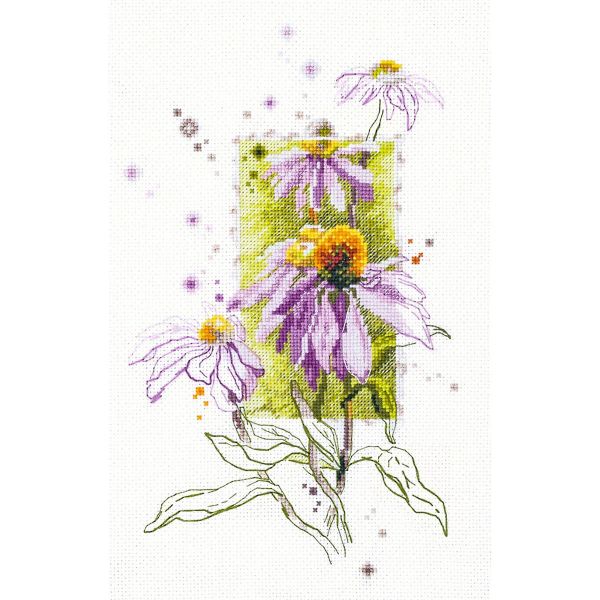 Набор для вышивания нитками Чудесная игла, Эхинацея 14х23см