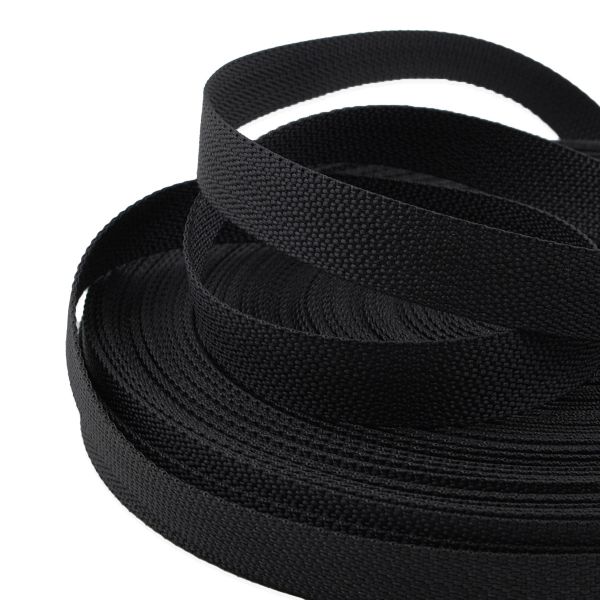 Стропа (ременная лента) 20 мм / 50 метров, толщ. 1.0 мм, [12.2 г/пог.м], 100% п/э, 005 черный