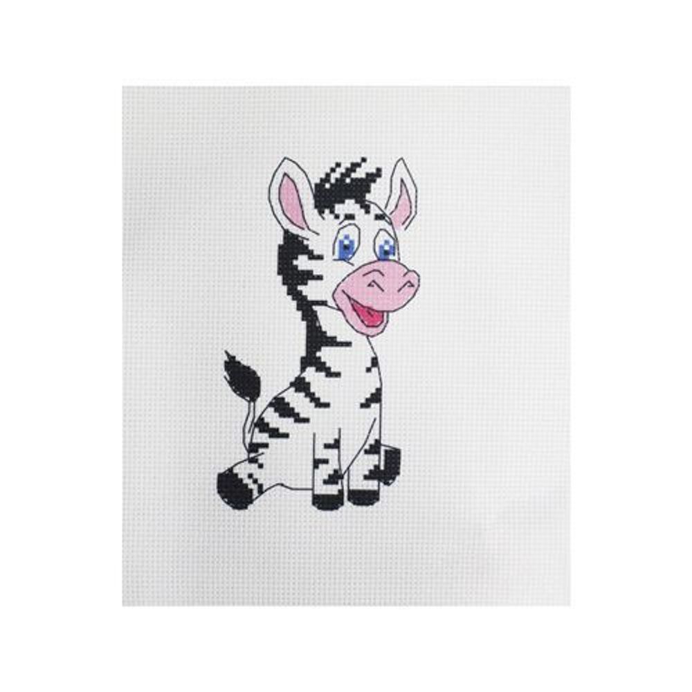 Набор для вышивания нитками Hobby&Pro Kids, Зебренок 19х19см