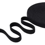 Стропа (ременная лента) 34 мм / 22.86 метра, [49.32 г/пог.м], плетеная эластичная, 01 черный, 3Al296