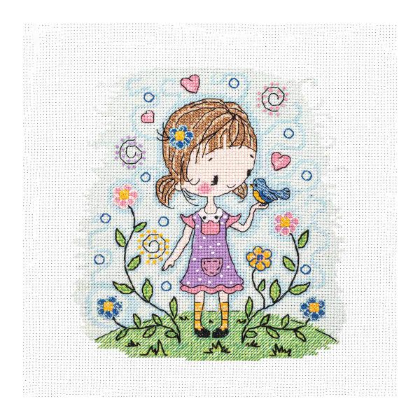 Набор для вышивания нитками Созвездие, Подружка 14,5х15,5см