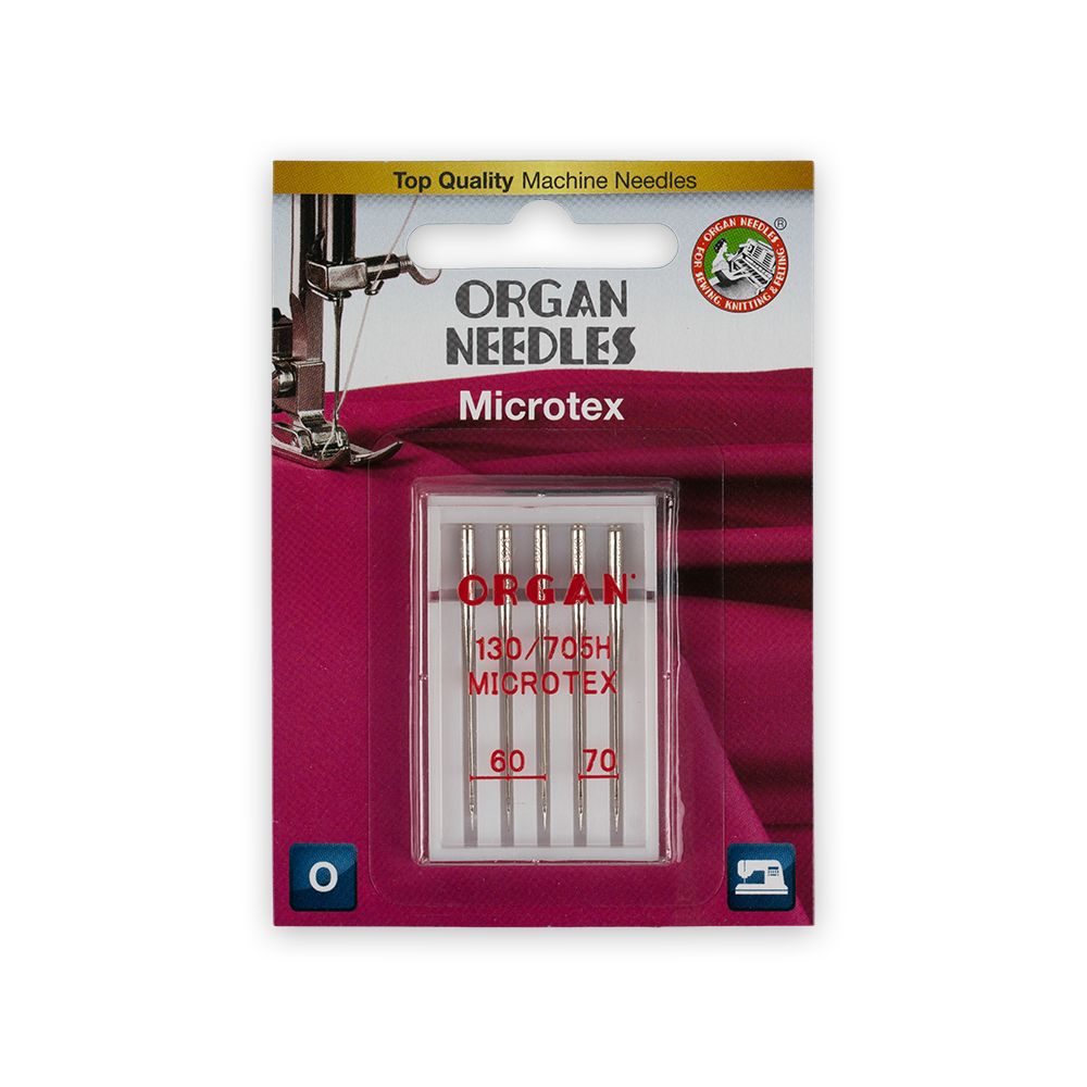 Иглы для бытовых швейных машин Organ микротекс ассорти, 5 шт, 5506000BL 60-70