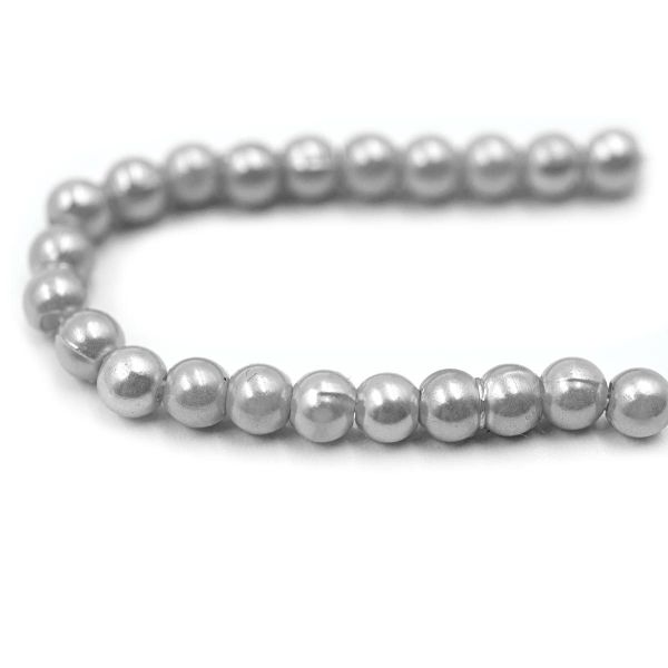 Бусины пластик (жемчуг) ⌀4 мм, 25 г, Astra&Craft, 031 NL серый