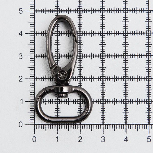 Карабин металл 20.0 мм (47х25 мм), чер.никель, ГУ12849, 4 шт