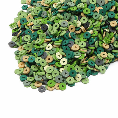 Бусины полимерная глина ⌀6 мм, плоские, 500 г, Astra&Craft (B31 хаки микс)