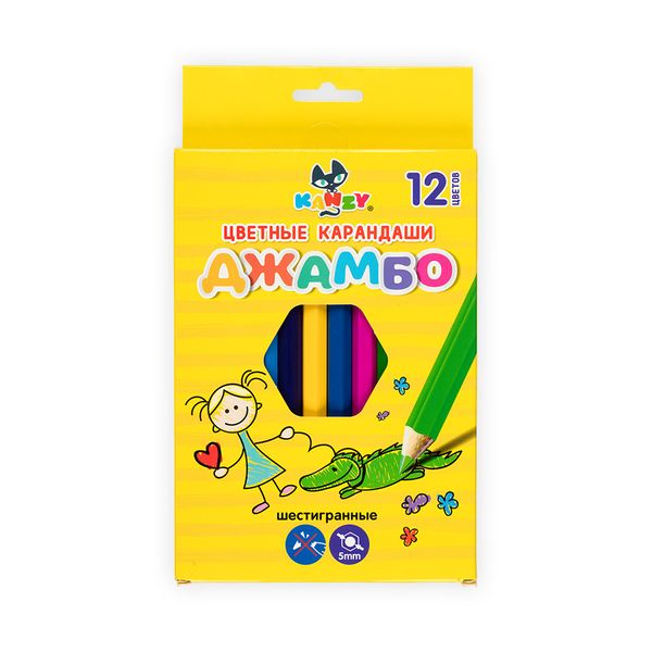 Набор цветных карандашей джамбо Фантазии JCP-2012 6х12 цв, Kanzy JCP-2012