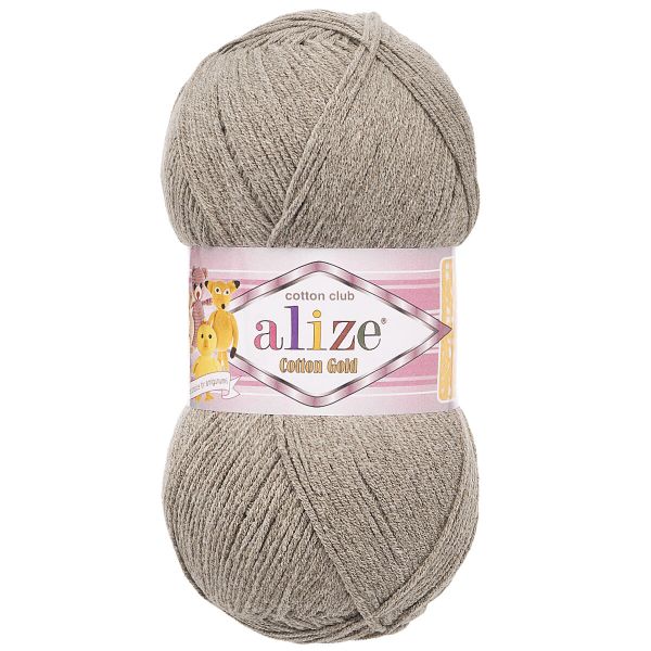 Пряжа Alize (Ализе) Cotton Gold / уп.5 мот. по 100 г, 330м, 827 св.серо-коричневый