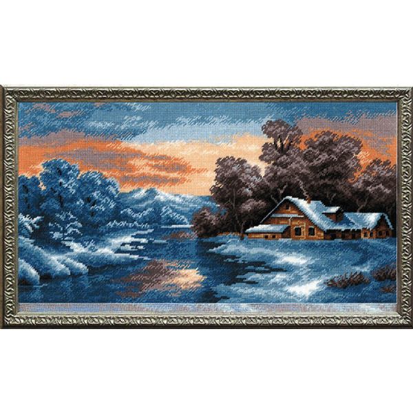 Набор для вышивания нитками РС Студия, Зимний закат 38х20 см