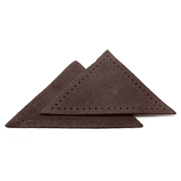 Заплатки пришивные из замши треугольник 8х8х8 см, с перфорацией, 2 шт, 21 темно-коричневый, 59903
