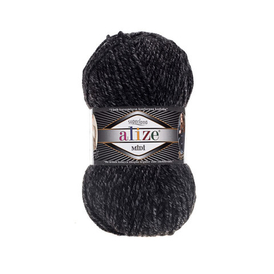 Пряжа Alize (Ализе) Superlana Midi / уп.5 мот. по 100 г, 170м, 800 антрацитовый жаспе A