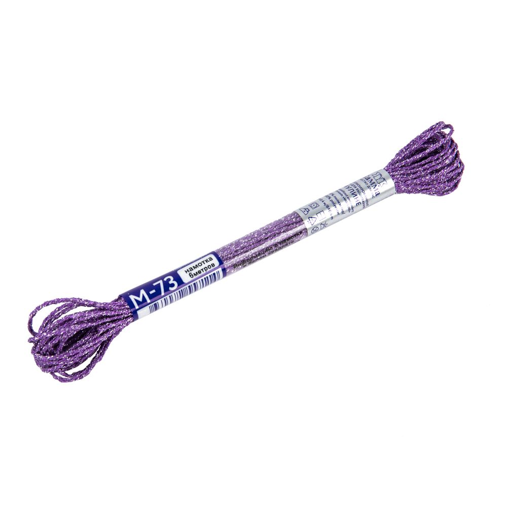 Мулине Gamma металлик NM 12 мотков по 6 метров, M-73 сиреневый/серебристый, Gamma MOULINE